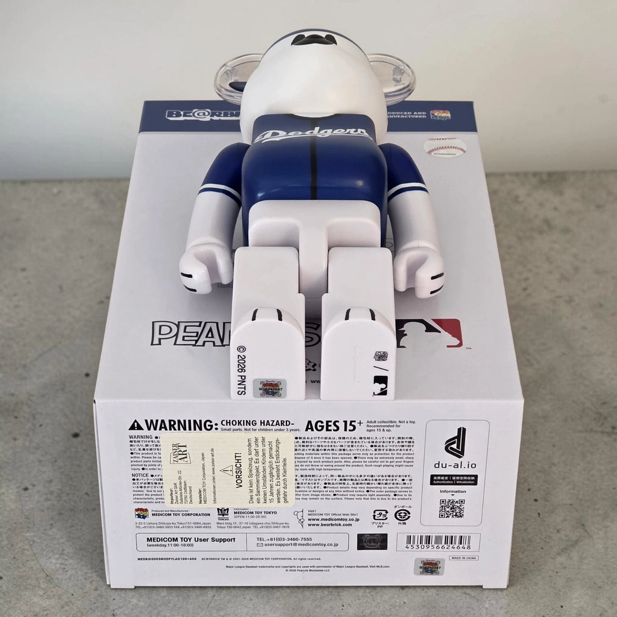 Bearbrick MLB × Peanuts "Snoopy" [Los Angeles Dodgers] 100%+400% Echtheitsmerkmale