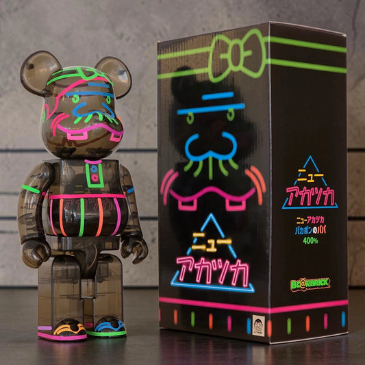 Bearbrick NEW AKATSUKA Bakabon no Papa 400% mit Verpackung
