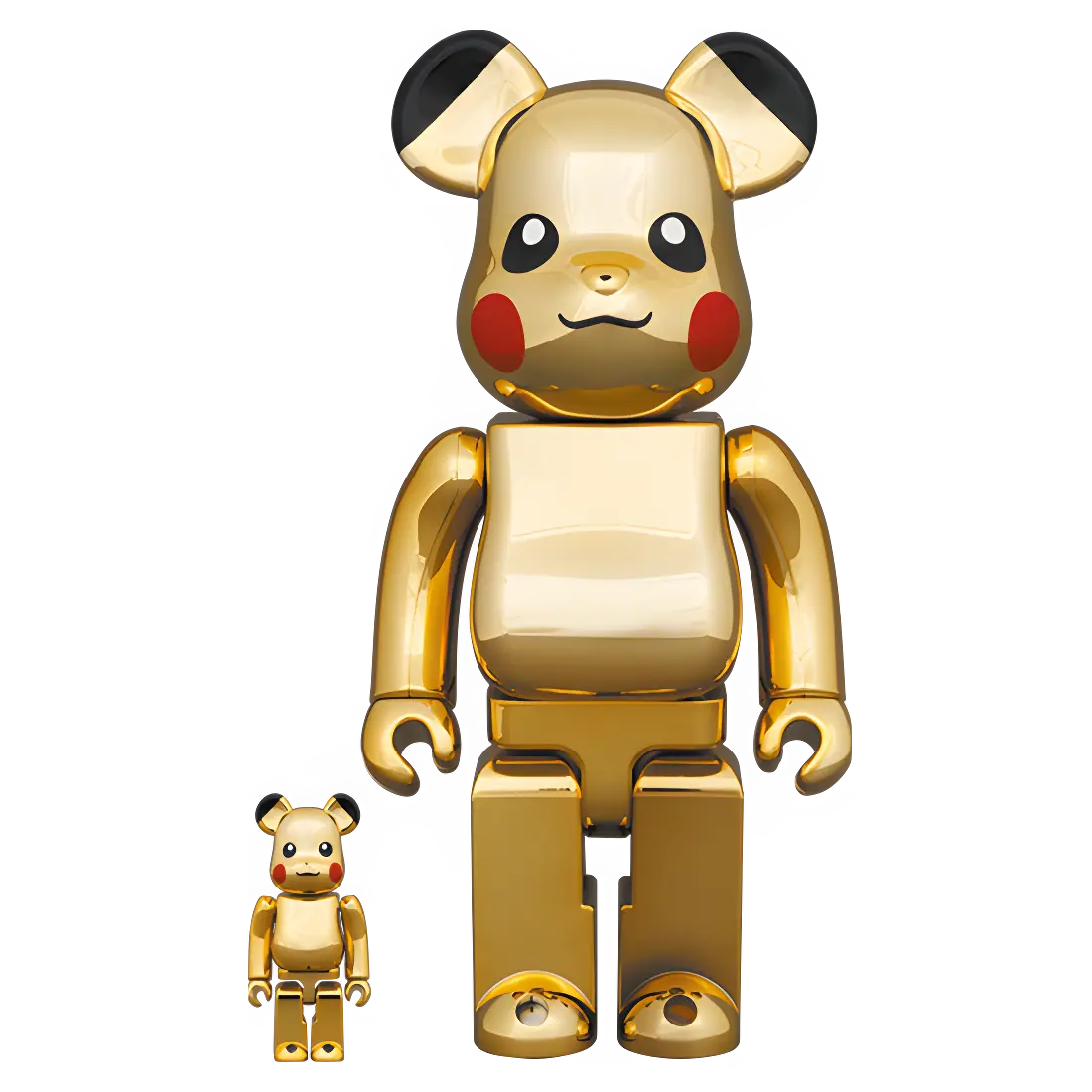 Bearbrick Pikachu Gold Chrome Version 100%+400% Herstellerbild 1