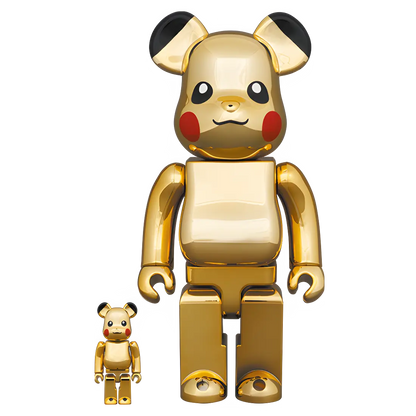 Bearbrick Pikachu Gold Chrome Version 100%+400% Herstellerbild 1