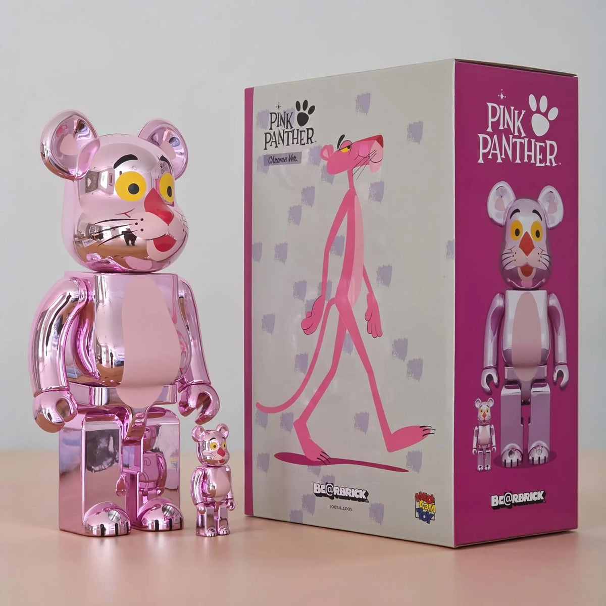 BE@RBRICK Pink Panther Chrome Version 100%+400% BE@RBRICK Pink Panther Chrome Version 100%+400%