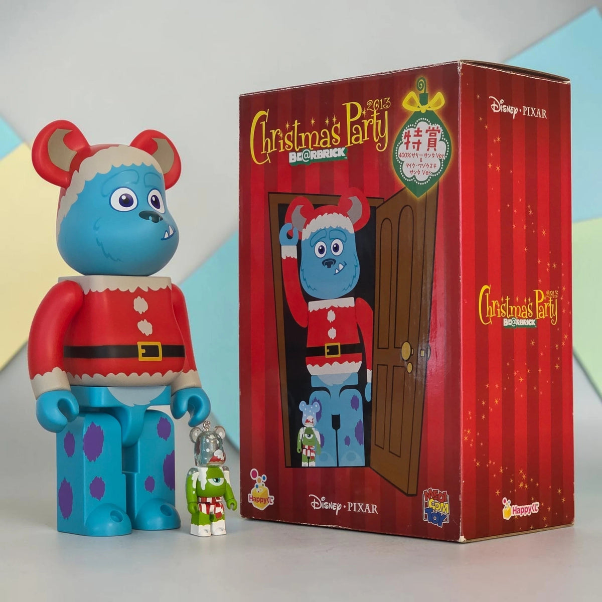 Bearbrick Pixar Christmas Party SP Sulley Santa Version & Mike Christmas Version 100%+400% mit Verpackung