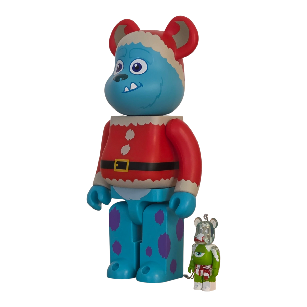 Bearbrick Pixar Christmas Party SP Sulley Santa Version & Mike Christmas Version 100%+400% schräg