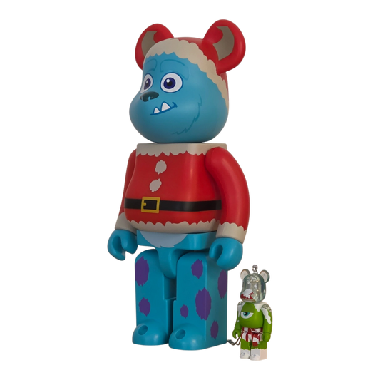 Bearbrick Pixar Christmas Party SP Sulley Santa Version & Mike Christmas Version 100%+400% schräg