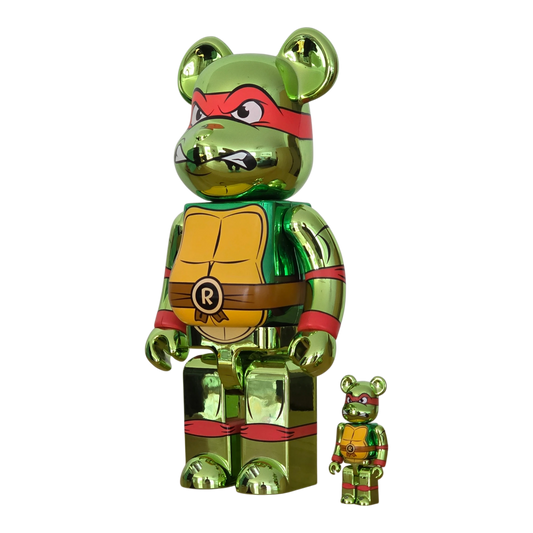 Bearbrick Raphael Chrome Version [Teenage Mutant Ninja Turtles] 100%+400% schräg