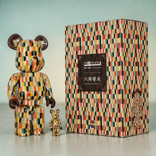 Bearbrick Rokkakuyosegi 100%+400% mit Verpackung