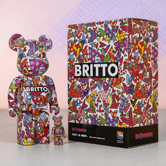 Bearbrick Romero Britto Heart 100%+400% mit Verpackung