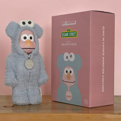 Bearbrick Sesame Street × Gelato Pique Elmo in Cookie Monster Costume 400% mit Verpackung