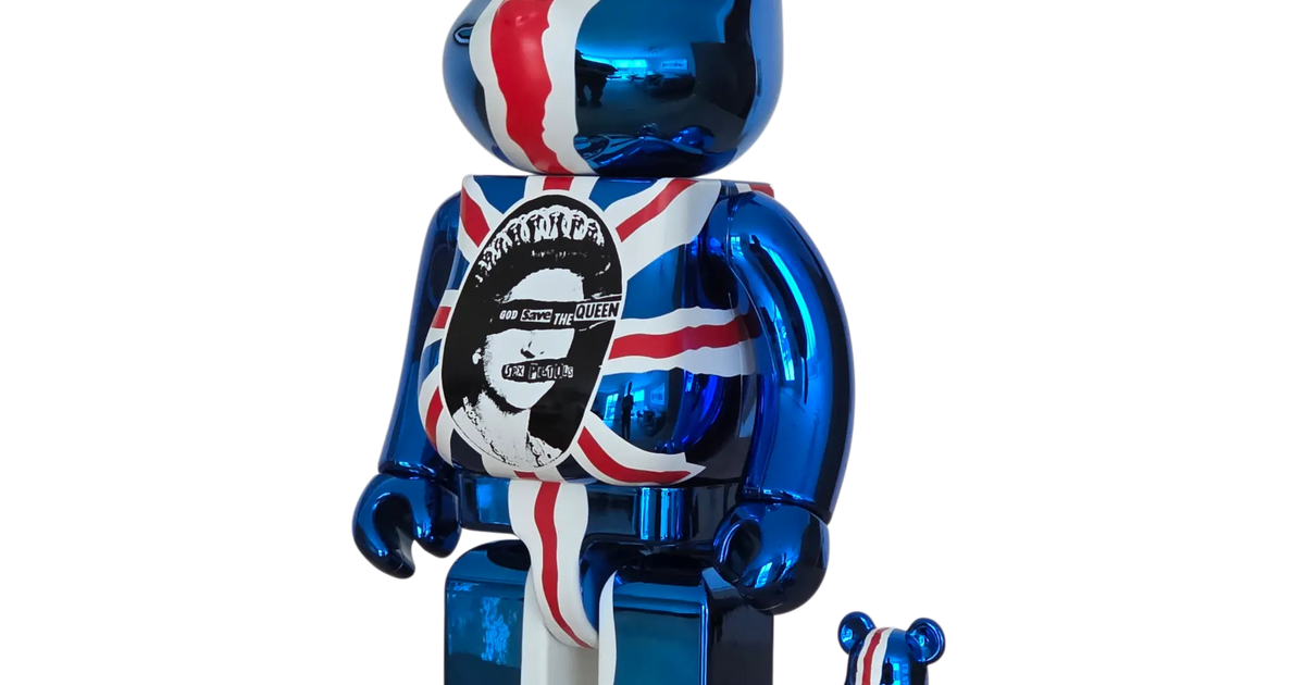 BE@RBRICK Sex Pistols 'God Save Queen' Chrome 100%+400% Set