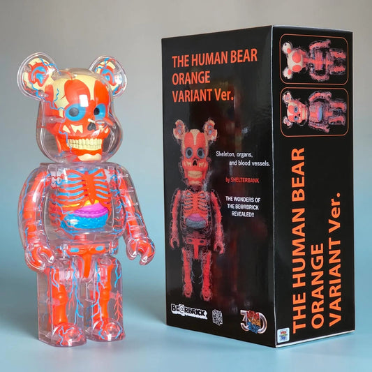 Bearbrick Shelterbank "The Human Bear Orange Variant Version" 400% mit Verpackung