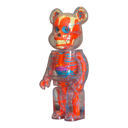 Bearbrick Shelterbank "The Human Bear Orange Variant Version" 400% schräg