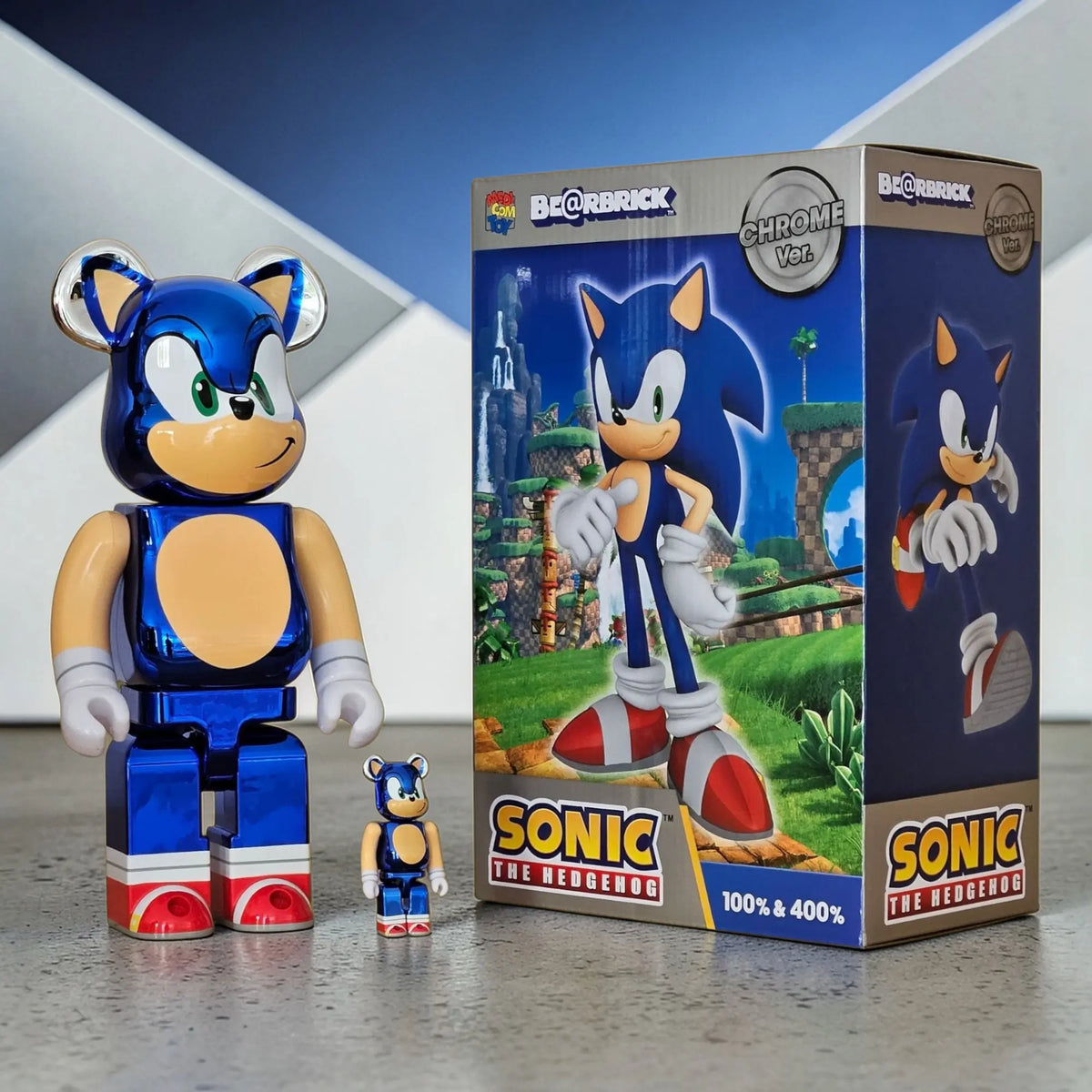 BE@RBRICK Sonic the Hedgehog Chrome Version 100%+400% BE@RBRICK Sonic the Hedgehog Chrome Version 100%+400%