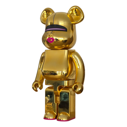 Bearbrick Sorayama × 2G Gold Version 1000% schräg