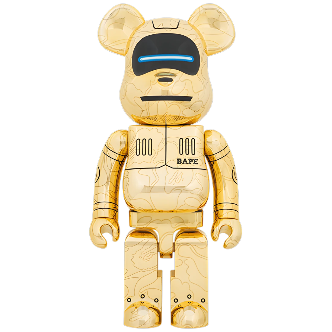 Bearbrick Sorayama × Baby Milo® Gold Version 1000% Herstellerbild 1