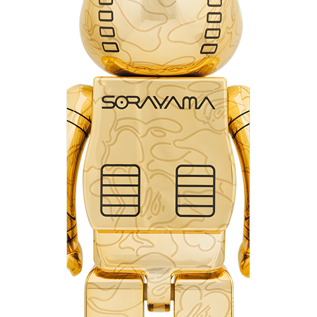 Bearbrick Sorayama × Baby Milo® Gold Version 1000% Herstellerbild 2