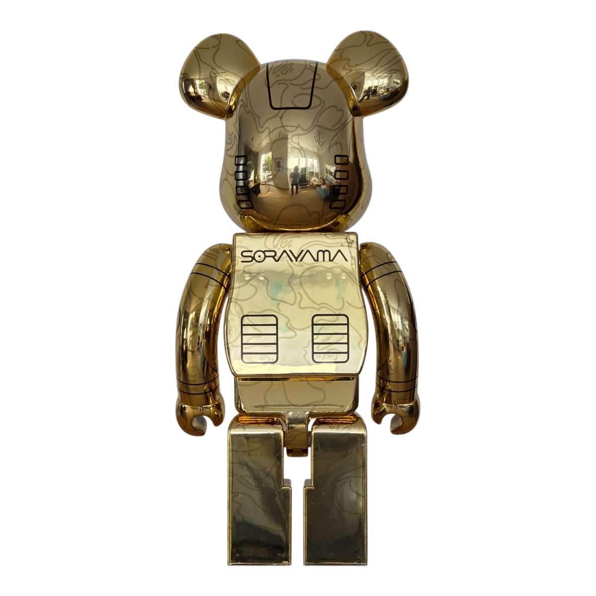 Bearbrick Sorayama × Baby Milo® Gold Version 1000% Rückseite