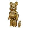 Bearbrick Sorayama × BAPE® Camo Shark Gold 100%+400% schräg