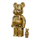 BE@RBRICK Sorayama × BAPE® Camo Shark Gold (100%+400%)