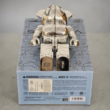 Bearbrick Sorayama × BAPE® Camo Shark Silver 100%+400% Echtheitsmerkmale