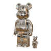 Bearbrick Sorayama × BAPE® Camo Shark Silver 100%+400% schräg