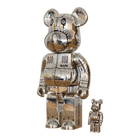 BE@RBRICK Sorayama × BAPE® Camo Shark Silver (100%+400%)