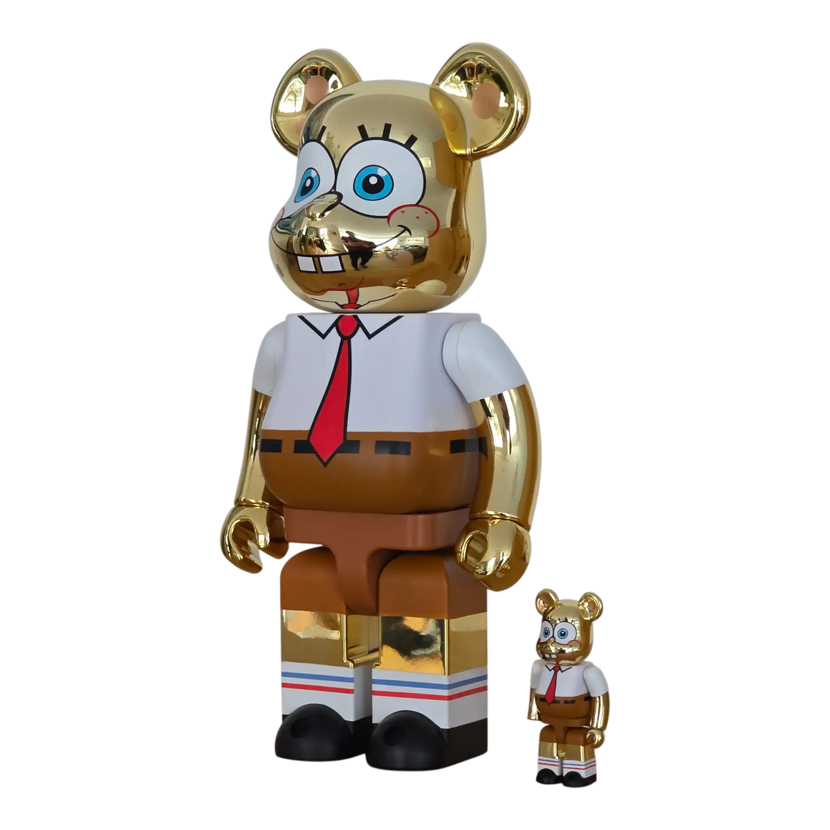 Bearbrick SpongeBob Gold Chrome Version 100%+400% schräg