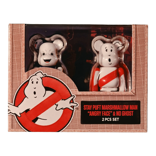 Bearbrick Stay Puft Marshmallow Man "Angry Face" & No Ghost [Ghostbusters] 2er-Set 100% Verpackung Vorderseite