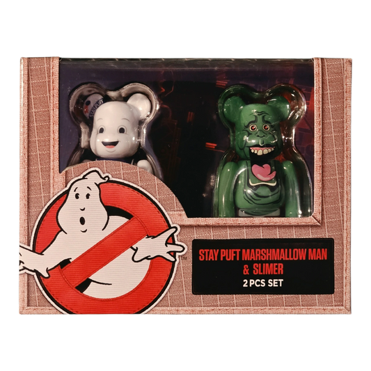 Bearbrick Stay Puft Marshmallow Man & Slimer [Ghostbusters] 2er-Set 100% Verpackung Vorderseite