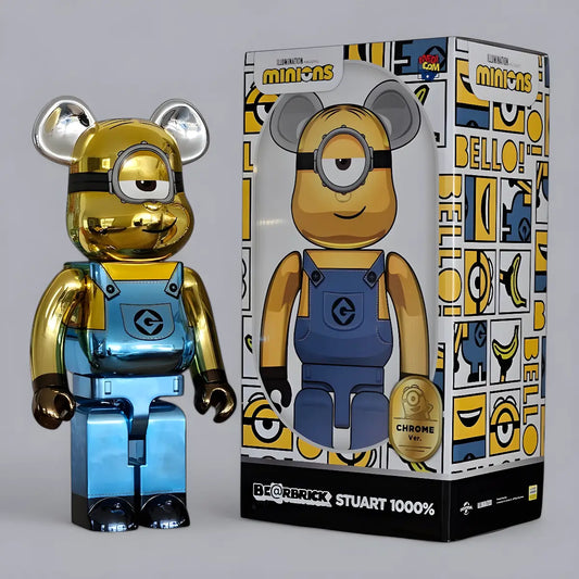 Bearbrick Stuart Chrome Version [Minions - The Rise of Gru] 1000% mit Verpackung