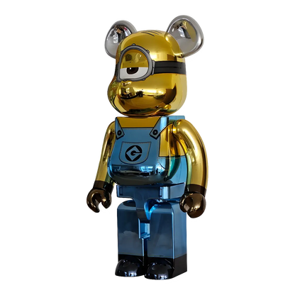 Bearbrick Stuart Chrome Version [Minions - The Rise of Gru] 1000% schräg
