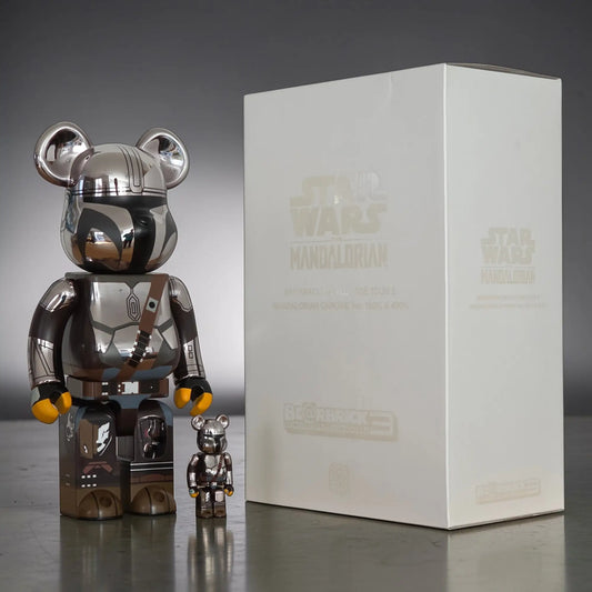 Bearbrick The Mandalorian Chrome Version 100%+400% mit Verpackung