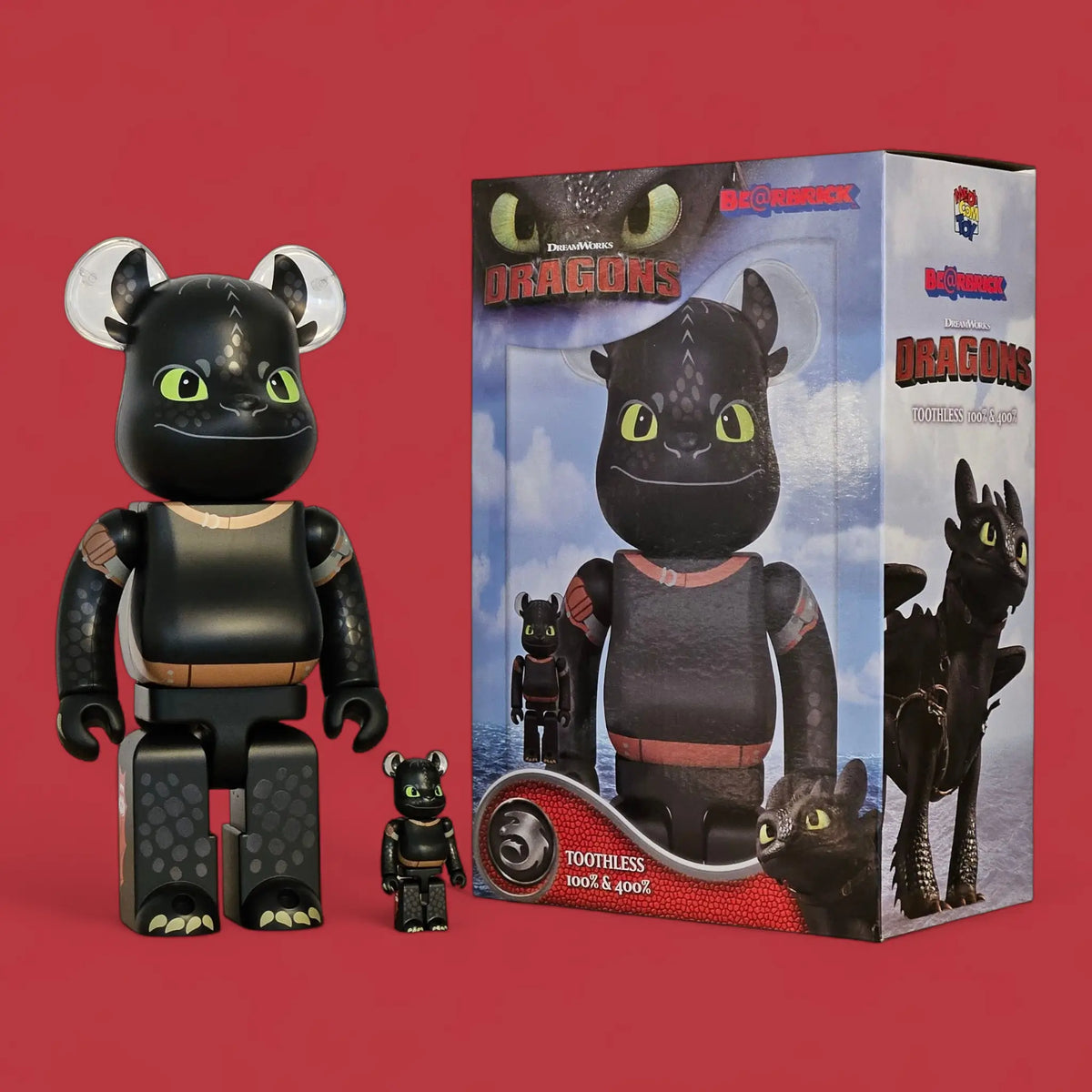 Bearbrick Toothless [Dragons] 100%+400% mit Verpackung