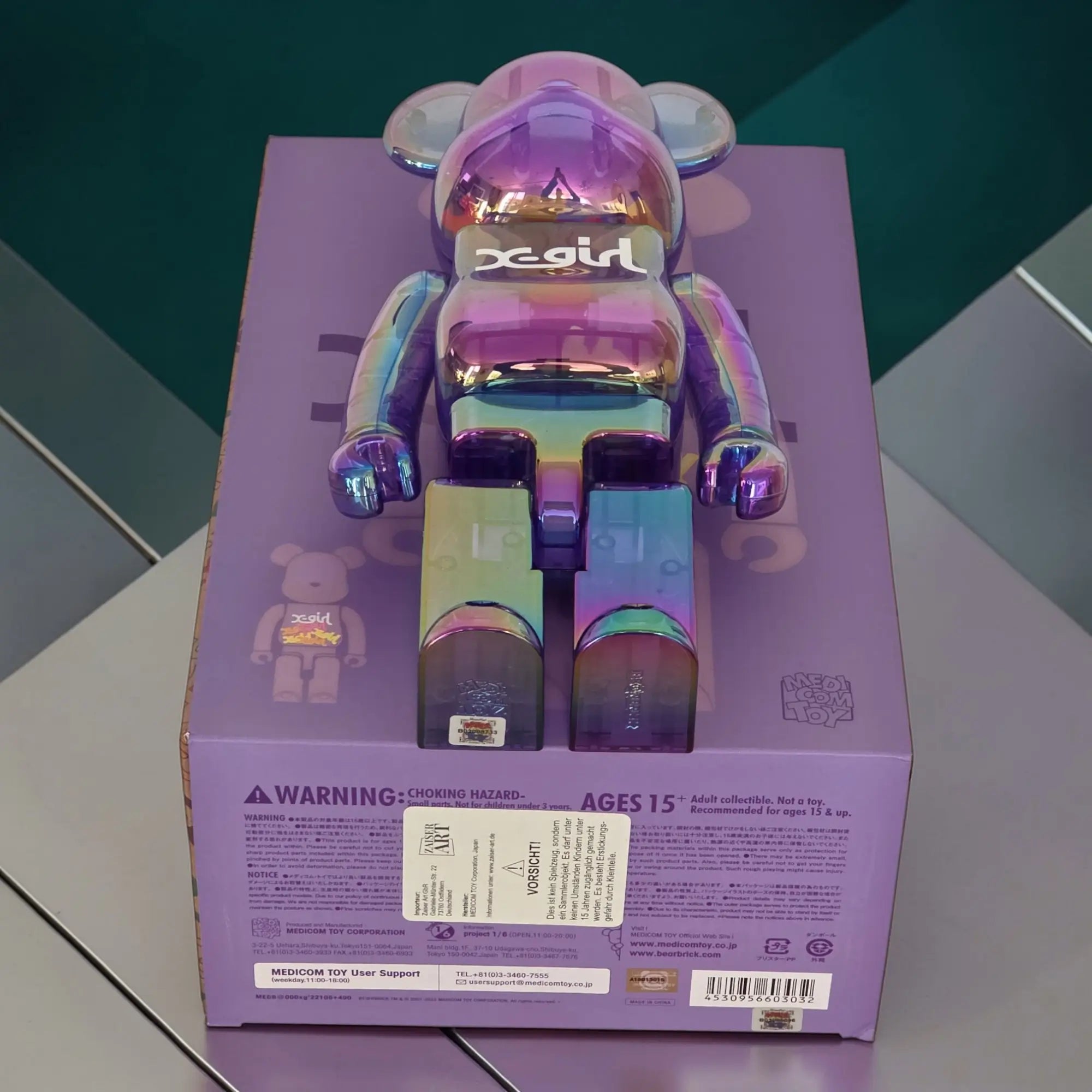 BE@RBRICK X-girl PURPLE CLEAR 1000％ | 400% 100%+400% Version