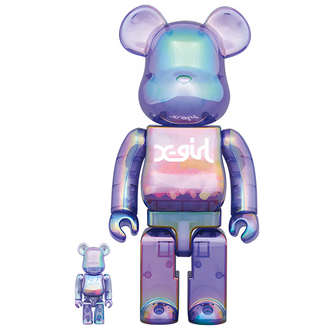 Bearbrick x-girl Clear Purple Version 100%+400% Herstellerbild 1