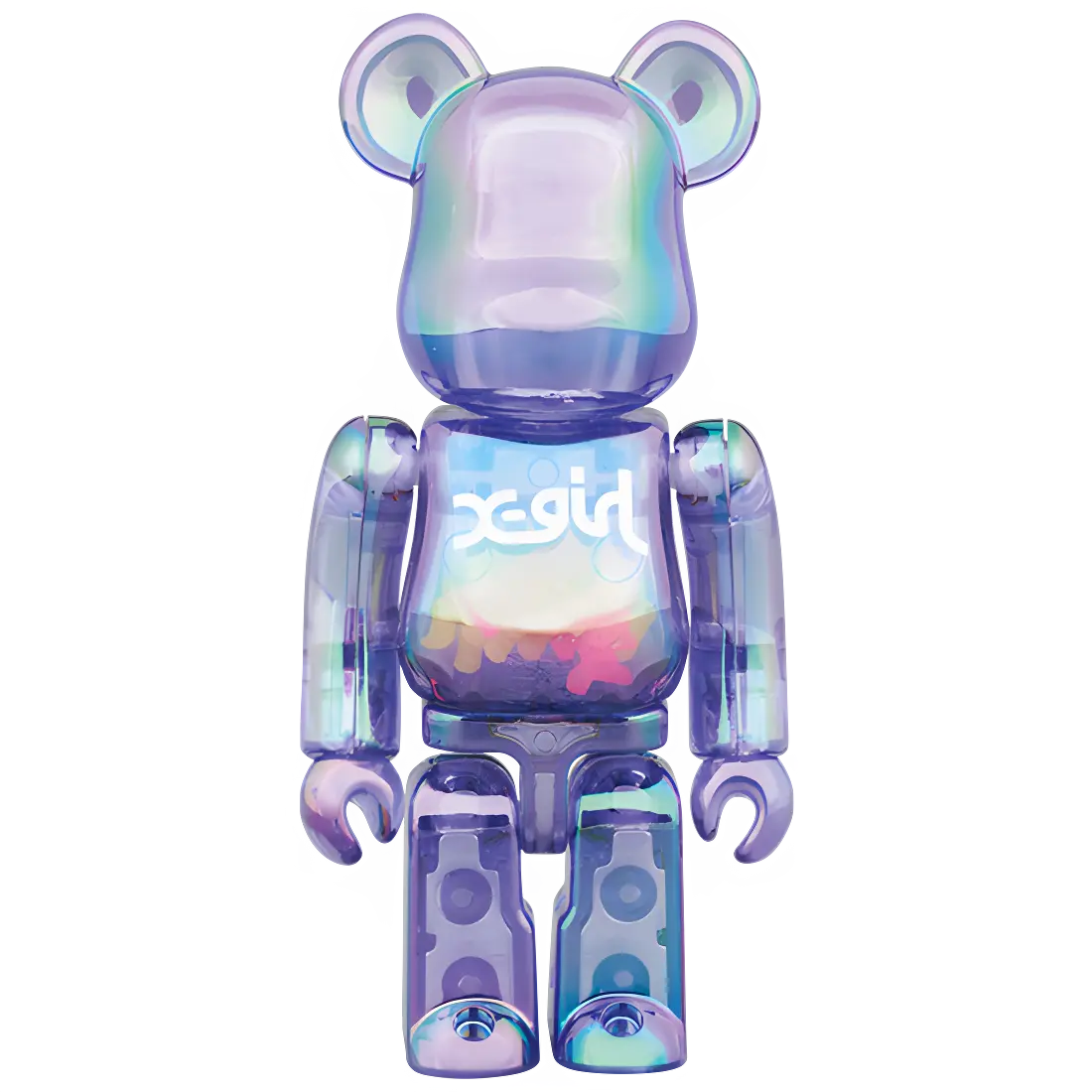 Bearbrick x-girl Clear Purple Version 100%+400% Herstellerbild 2