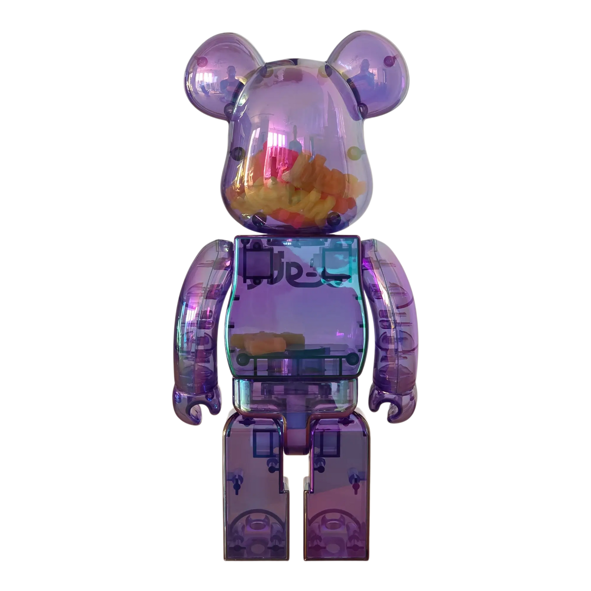 Bearbrick x-girl Clear Purple Version 100%+400% Rückseite