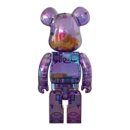 Bearbrick x-girl Clear Purple Version 100%+400% Rückseite