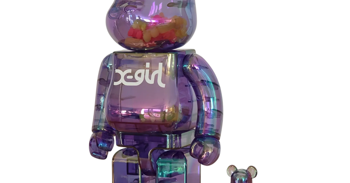 BE@RBRICK X-girl Clear Purple Version 100%+400% | MyBearBrick.de