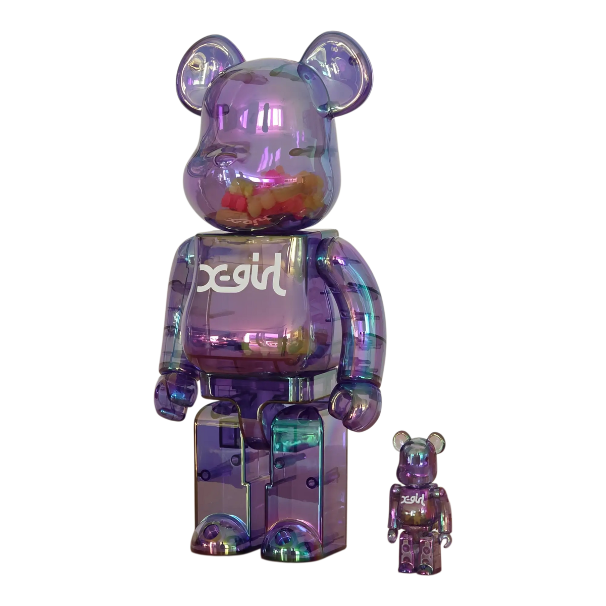 BE@RBRICK X-girl Clear Purple Version 100%+400% | MyBearBrick.de BE@RBRICK X-girl Clear Purple Version 100%+400% | MyBearBrick.de
