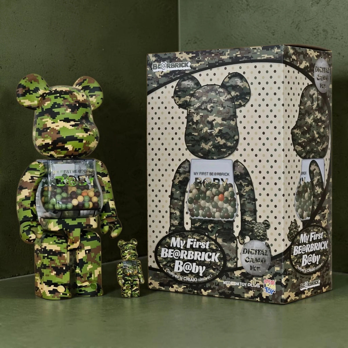 My First Bearbrick B@by Digital Camo Version 100%+400% mit Verpackung