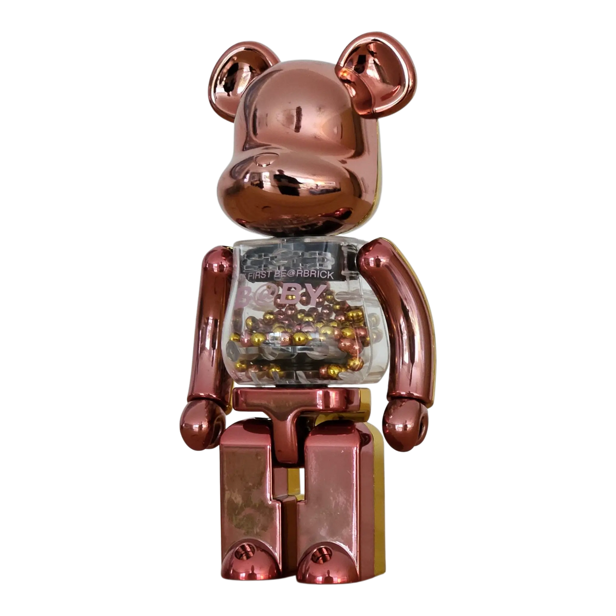 My First Bearbrick Baby Pink & Gold Version 200% schräg