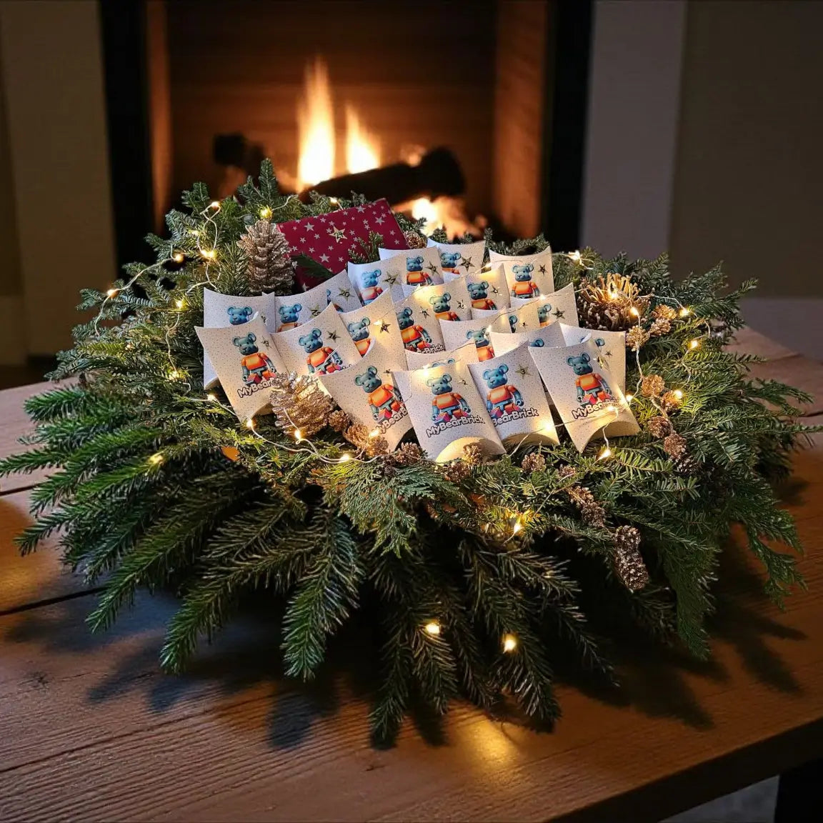 Der MyBearBrick.de-Adventskalender (100%) in weihnachtlichem Arrangement